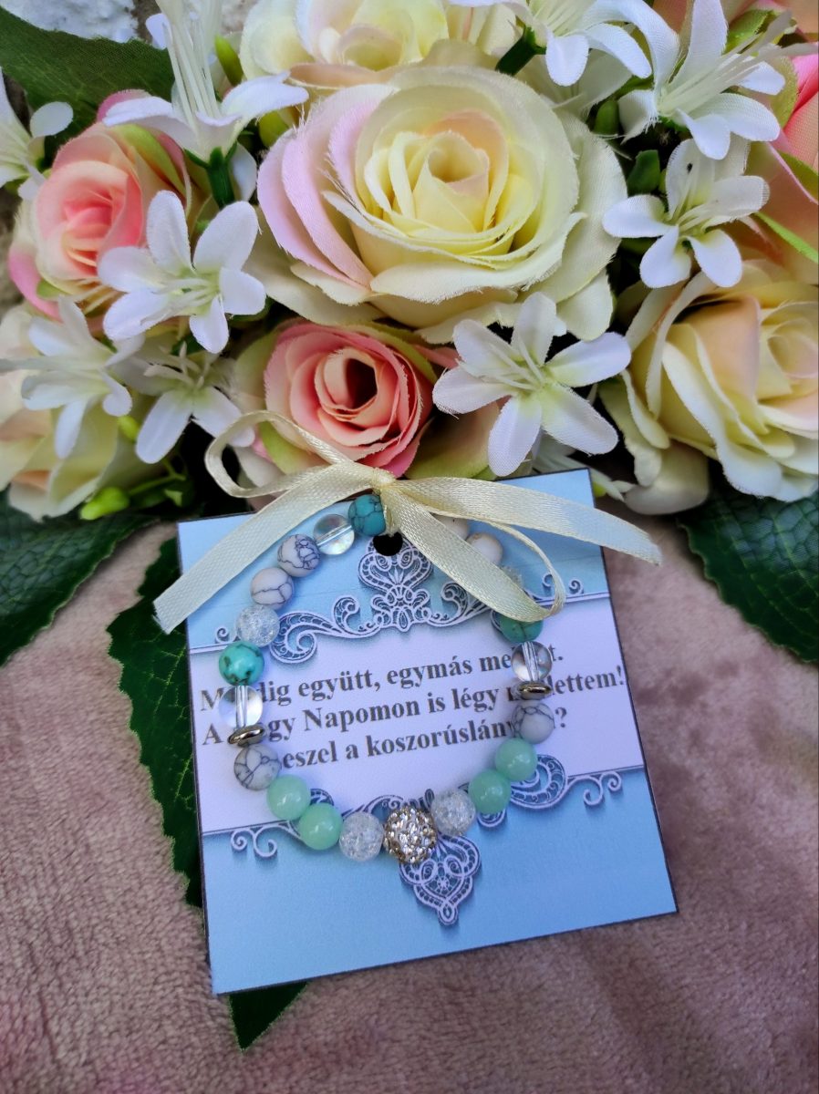 Tanú/ koszorúslány esküvői felkérő karkötő